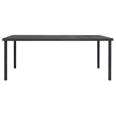 vidaXL Vonkajší jedálenský stôl antracitový 190x90x74 cm oceľ