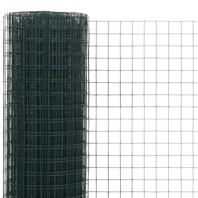 vidaXL Drôtené pletivo, oceľ potiahnutá PVC 25x1,5 m, zelené