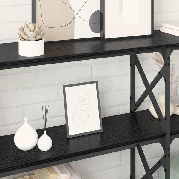vidaXL Konzolov&yacute; st&ocirc;l Čierny dub 156 x 28 x 80,5 cm Kompozitn&eacute; drevo