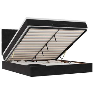 vidaXL Osmansk&yacute; r&aacute;m postele s matracmi čierna 160x200 cm zamat