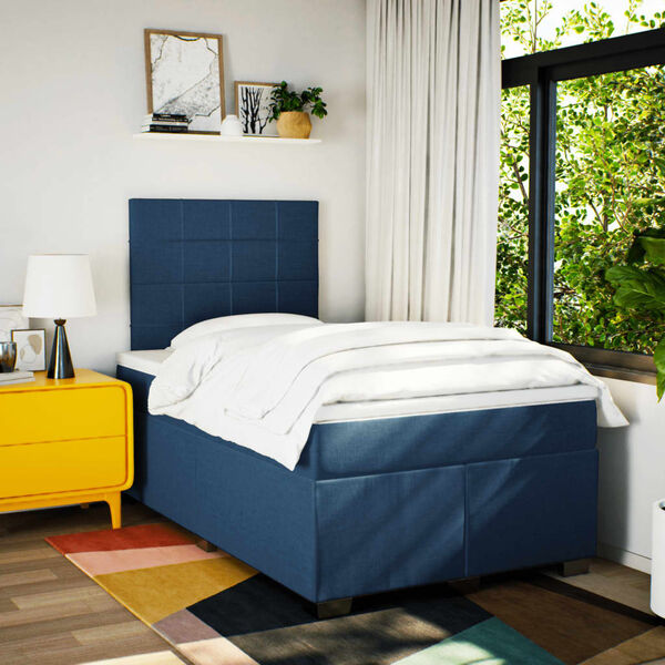 vidaXL Boxspring posteľ s matracom modr&aacute; 120x190 cm l&aacute;tka