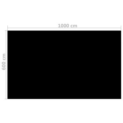 vidaXL Obdĺžniková bazénová plachta 1000x600 cm, PE, čierna
