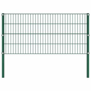 vidaXL Plotov&yacute; panel so stĺpikmi, železn&yacute; 176,5x80 cm, zelen&yacute;