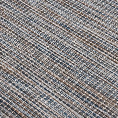 vidaXL Vonkajší koberec s plochým tkaním 200x280 cm hnedý a modrý