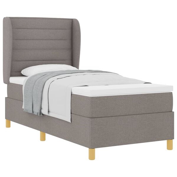 vidaXL Boxspring posteľ s matracom tmavo&scaron;ed&aacute; 90x190 cm Sivohned&aacute; l&aacute;tka