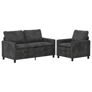 vidaXL Sada pohoviek 2 ks Tmavosiv&aacute; Polyester