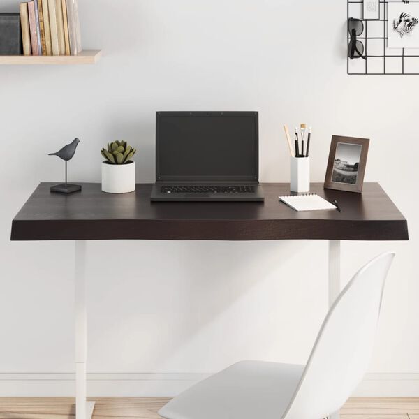 vidaXL Stolov&aacute; doska tmavohned&aacute; 100x60x(2-6)cm o&scaron;etren&yacute; mas&iacute;v hrany