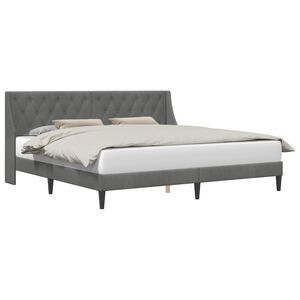vidaXL R&aacute;m postele s čelnou doskou Tmavosiv&aacute; 180 x 200 cm Zamat