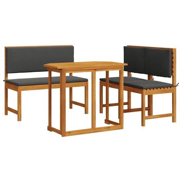 vidaXL Z&aacute;hradn&yacute; bistro set 3 pcs Hned&aacute; ak&aacute;ciov&yacute; mas&iacute;v