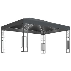 vidaXL Alt&aacute;nok s LED reťazou 3x4 m, antracitov&yacute;, l&aacute;tka