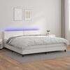 vidaXL Boxspring posteľ s matracom a LED biela 200x200 cm umelá koža