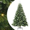 vidaXL Umel&yacute; vianočn&yacute; stromček s 300 LED-i Zelen&aacute; 210 cm PE a PVC