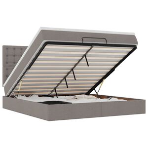 VidaXL Osmansk&aacute; posteľ s matracom a LED di&oacute;dami Taupe 180x200 cm L&aacute;tka