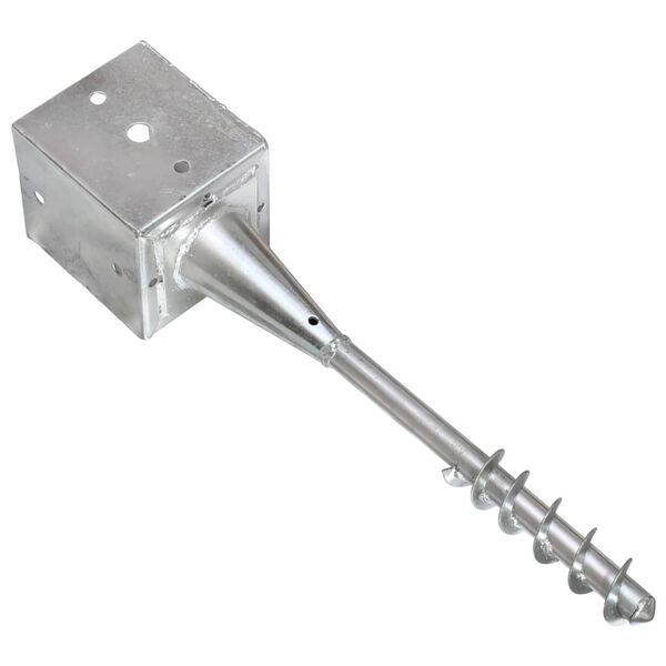 vidaXL Kotviace hroty 2 ks, strieborn&eacute; 12x12x56 cm, pozinkovan&aacute; oceľ