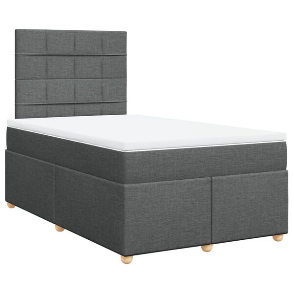 vidaXL Boxspring posteľ s matracom tmavosiv&yacute; 120x200 cm l&aacute;tka