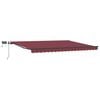 vidaXL Ručne zaťahovacia mark&iacute;za s LED burgundsk&aacute; 400x300 cm