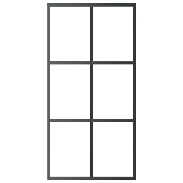 vidaXL Posuvné dvere s kovaním ESG sklo a hliník 102x205 cm