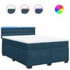 vidaXL Posteľn&yacute; r&aacute;m boxsping s matracom modr&yacute; 140x200 cm zamat