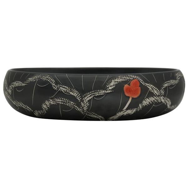 vidaXL Um&yacute;vadlo na dosku čierne ov&aacute;lne 59x40x15 cm keramick&eacute;