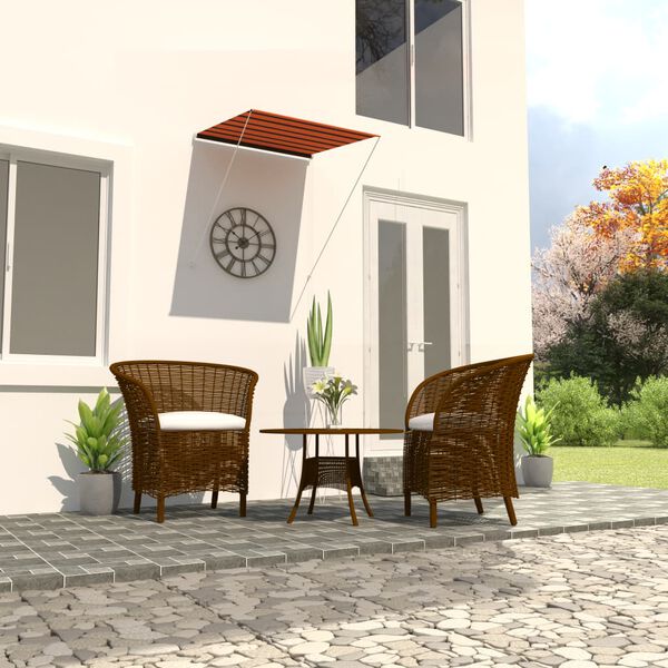 vidaXL Zaťahovacia markíza 100x150 cm oranžová a hnedá