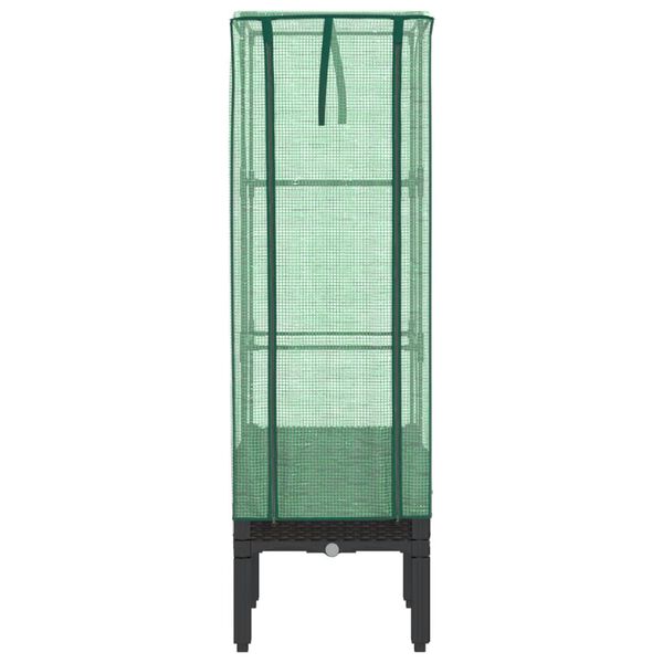 vidaXL Záhon s krytom na skleník ratanový vzhľad 40x40x140 cm