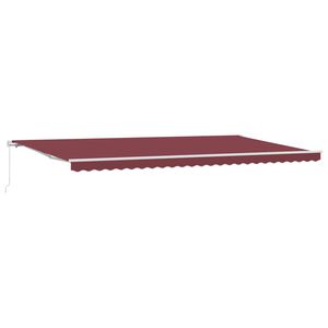 vidaXL Ručne zaťahovacia mark&iacute;za burgundsk&aacute; 500x300 cm