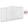 vidaXL Obl&uacute;kov&yacute; gabionov&yacute; k&ocirc;&scaron; 7 ks 400x50x200/220cm pozinkovan&eacute; železo