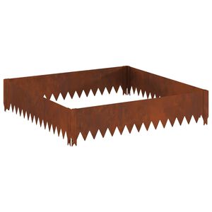 vidaXL Obrubn&iacute;k tr&aacute;vnika 100 x 100 x 20 cm Oceľ Hrdzav&yacute;