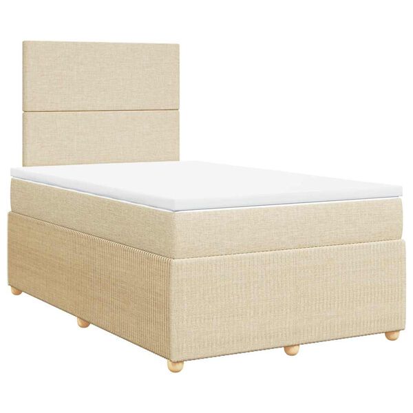 vidaXL Boxspring posteľ s matracom kr&eacute;mov&yacute; 120x200 cm l&aacute;tka