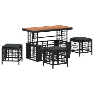 vidaXL Z&aacute;hradn&yacute; jed&aacute;lensk&yacute; set s vank&uacute;&scaron;om 4 pcs Čierna a &Scaron;ed&aacute;