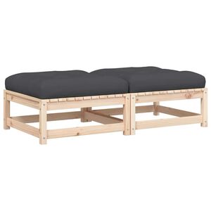 vidaXL Z&aacute;hradn&eacute; podnožky s podložkami 2 ks, borovicov&yacute; mas&iacute;v