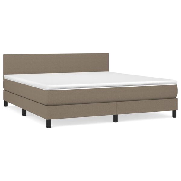 vidaXL Posteľn&yacute; r&aacute;m boxspring s matracom sivohned 180x200 cm l&aacute;tka