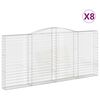 vidaXL Obl&uacute;kov&eacute; gabi&oacute;nov&eacute; ko&scaron;e 8ks 400x30x180/200cm pozinkovan&eacute; železo