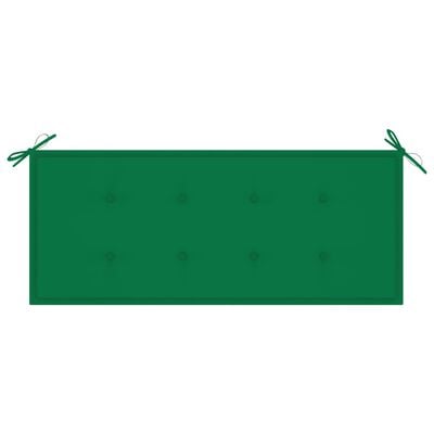 vidaXL Záhradná lavička so zelenou podložkou 120 cm tíkový masív