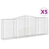 vidaXL Obl&uacute;kov&eacute; gabionov&eacute; ko&scaron;e 5 ks 400x50x140/160 cm pozink. železo