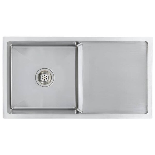 vidaXL Ručne vyrobený kuchynský drez, nehrdzavejúca oceľ