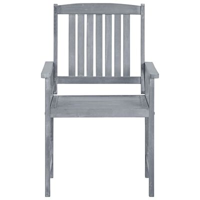 vidaXL Záhradné stoličky s podložkami 8 ks akáciový masív sivé