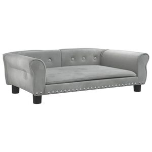 vidaXL Posteľ pre psa bledosiv&aacute; 95x55x30 cm zamat