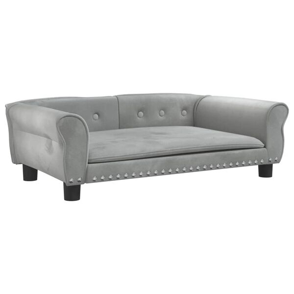 vidaXL Posteľ pre psa bledosiv&aacute; 95x55x30 cm zamat