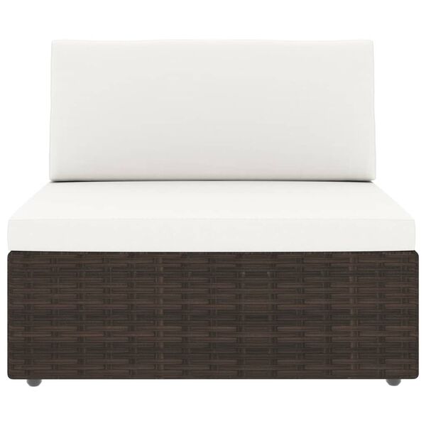 vidaXL 10-dielna záhradná sedacia súprava, polyratan, hnedá