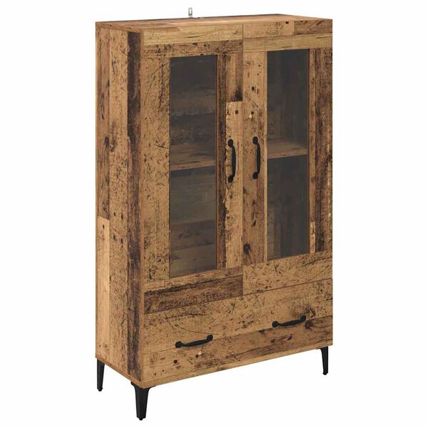 vidaXL Highboard so z&aacute;suvkou Star&eacute; drevo 70 x 31 x 115 cm