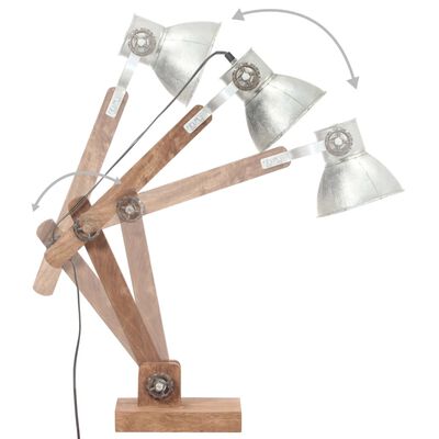 vidaXL Industriálna stropová lampa strieborná okrúhla 58x18x90 cm E27