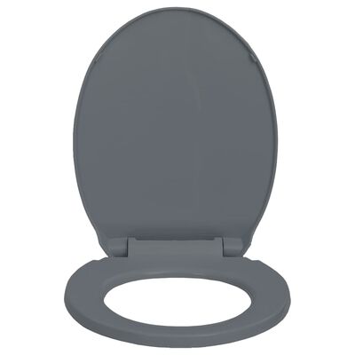 vidaXL WC sedadlo, pomalé sklápanie, sivé, oválne