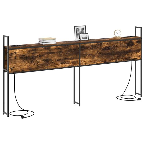 vidaXL &Uacute;ložn&aacute; čelľadka s nab&iacute;jacou stanicou Tmav&yacute; dub 180 cm