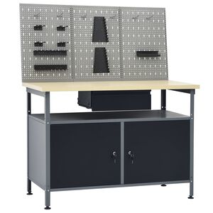 vidaXL Pracovn&yacute; st&ocirc;l s tromi stenov&yacute;mi panelmi