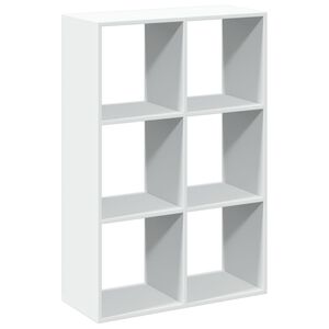 vidaXL Rozdeľovacia knižnica biela 69,5x29x103,5 cm kompozitn&eacute; drevo