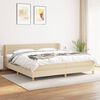 vidaXL Boxspring posteľ s matracom kr&eacute;mov&aacute; 200x200 cm l&aacute;tka