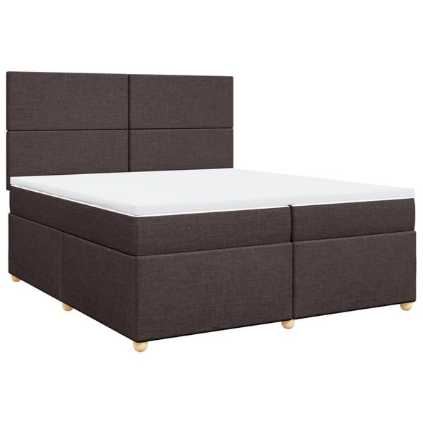 vidaXL Boxspring posteľ s matracom tmavohned&aacute; 200x200 cm l&aacute;tka