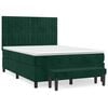 vidaXL Posteľn&yacute; r&aacute;m boxsping s matracom tmavozelen&yacute; 140x190 cm zamat