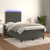 vidaXL Boxspring posteľ s matracom a LED, tmavosiv&aacute; 120x190 cm, zamat